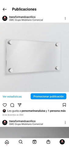 Porta Documentos En Acrílico De Pared Con Chapetones 37x45