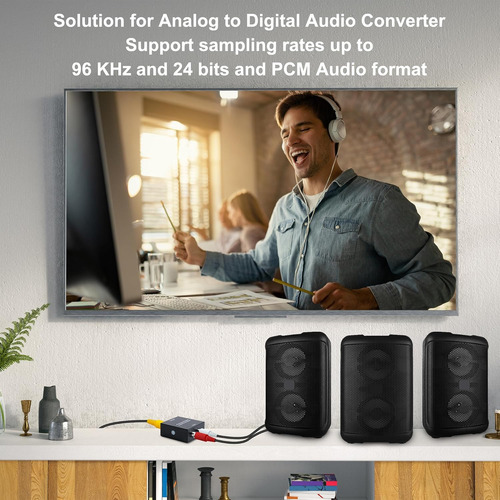 Convertidor De Audio Analógico A Digital Auxiliar Rca A Opti