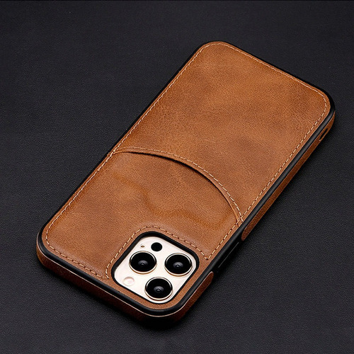 Sun Funda Tipo Billetera For iPhone 14 Pro Max Marrón Claro