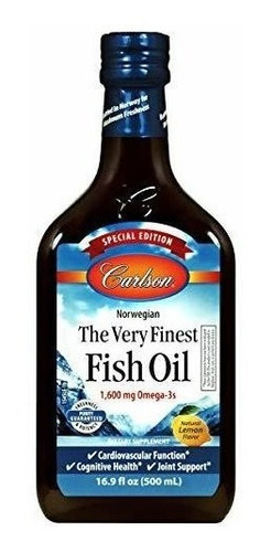 Carlson Aceite De Pescado Fino 1600 Mg Omega-3s 500 Ml