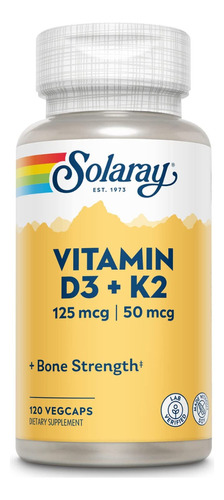 Vitamina D3 + K2 De Solaray, Vitaminas D & K Para Absorción 