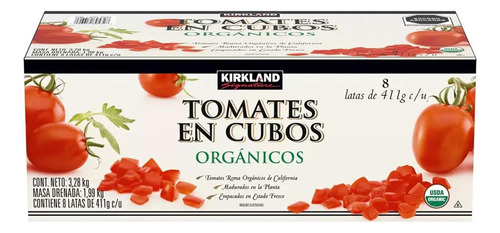 Tomates Orgánicos En Cubos Kirkland 8 Pack De 411g C/u