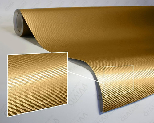 Film Vinilo Fibra Carbono 3d Gold  Oro Dorado Ploteo.xm2 G24