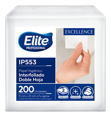 Papel Higiénico Elite Intercalado 200 Hjs 216 X 132