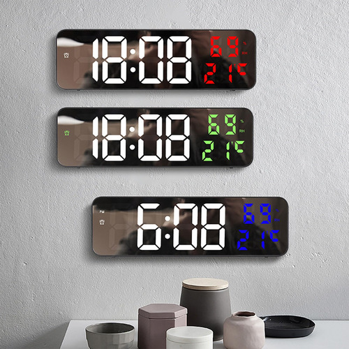 Reloj Pared Digital Led Visualizacion Fecha Temperatura Mesa