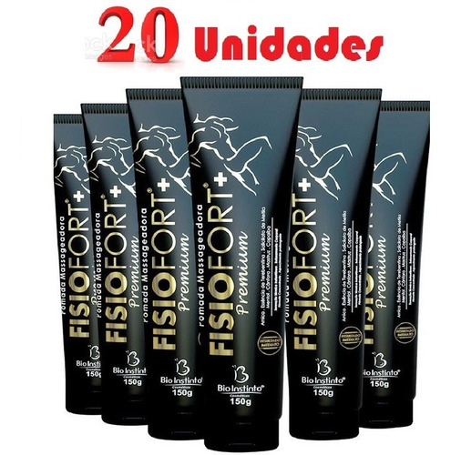 Atacado 20 Pomada Premium 150 G Pomada Fisiofort Preta Fragrância Mentol Tipo de embalagem Tubo