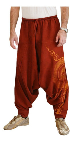 Pantalones De Harén Casuales Para Hombre Pantalones Hippie C