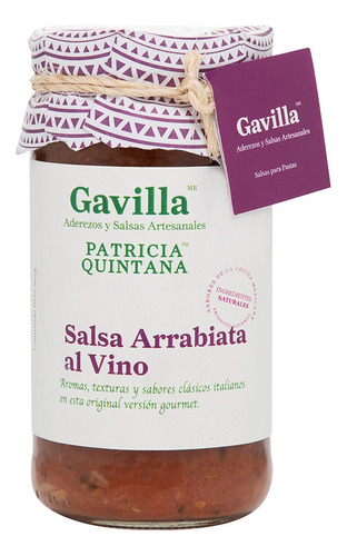Gavilla Salsa Arrabiata Al Vino Patricia Quintana 360 Gr