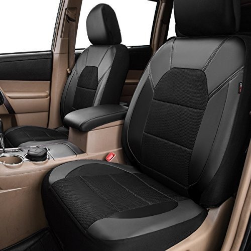 Forro De Cuero Y Malla Para Automovil, Dos Fundas De Asiento