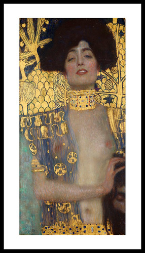 Cuadro Judith I Klimt 43x73cm Marco Vidrio Calidad Envio Myc