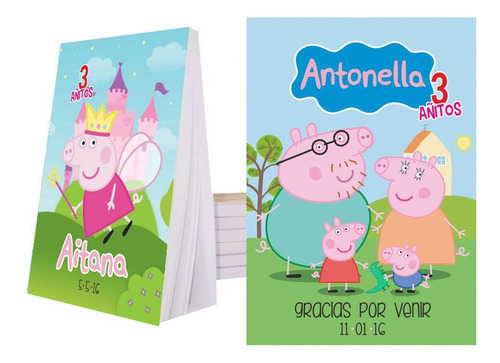 Peppa Pig Souvenir Anotador Personalizado X40