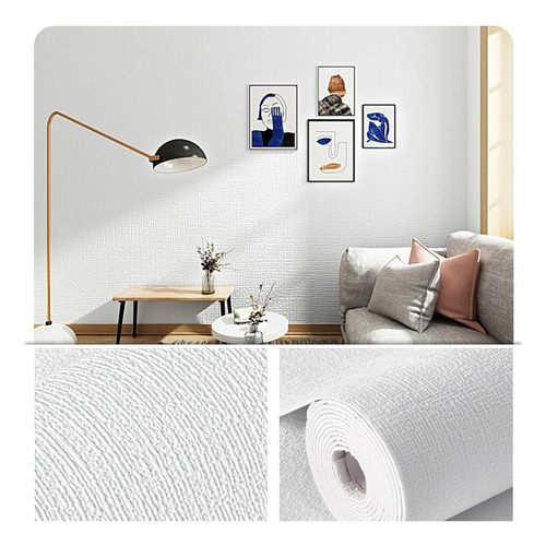 Pegatina Pared Lino 3d 2.5mm Grueso Autoadhesivo Papel Tapiz