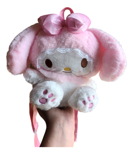 Mochila My Melody Sanrio De Peluche Con Moño Rosa