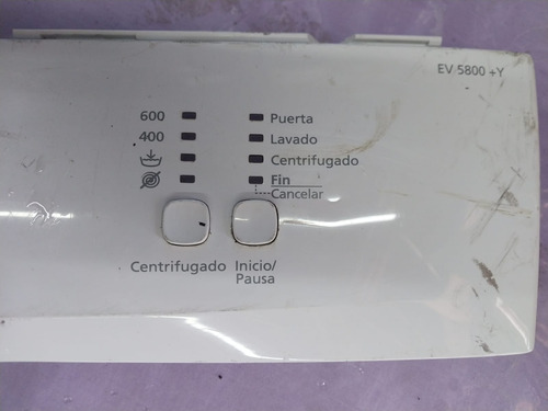 Frente Panel Botonera De Lavarropas Top House Ev 5800 (Usado)