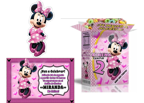 Kit Imprimible Minnie Rosa Envio Inmediato Cotillon Fiestas