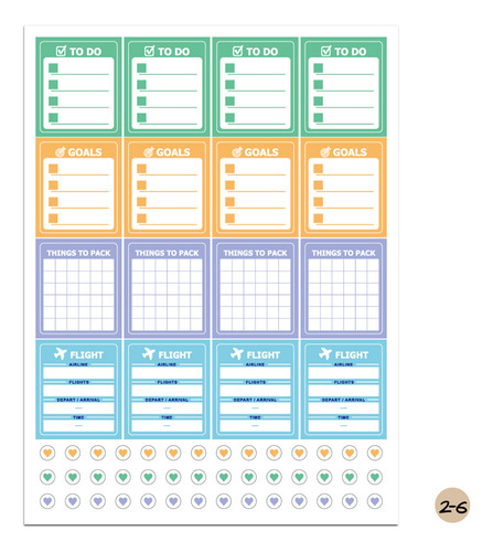 Hojas De Pegatinas Decorativas, Notas, Calendario De Decorac