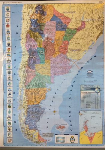 Mapa Rep. Argentina Bifaz-laminado Varillado-m.cartografico