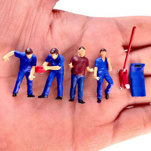 Figuras De Diorama 4x 1/64 Con 2 Herramientas, Azul