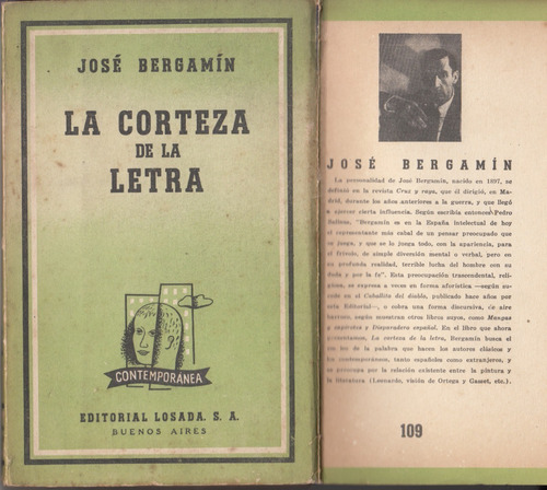 Jose Bergamin La Corteza De La Letra Primera Edicion 1957