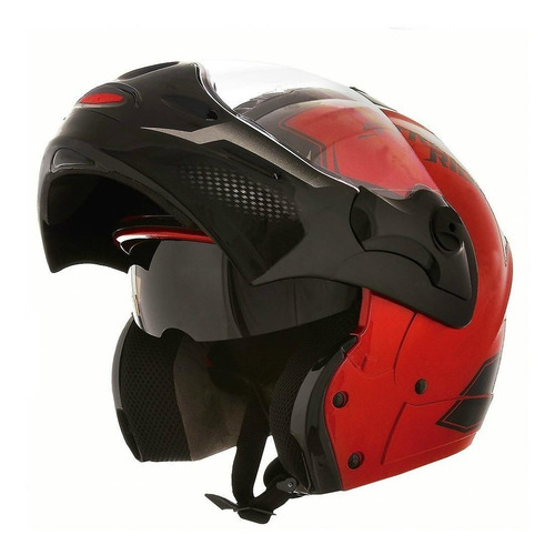 Imagem 2 de 3 de Capacete para moto escamoteável Mixs Captiva vermelho street rider tamanho 60