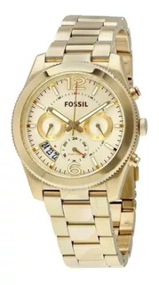 Reloj Fossil Mujer Es3884 Dorado Hora Dual Fechador Doble