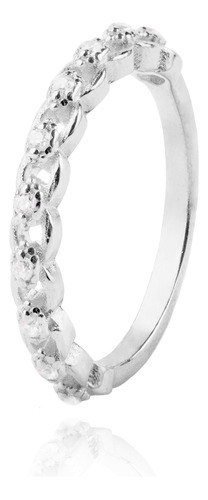 Anillo De Plata Esterlina 925 Circon Trenzado