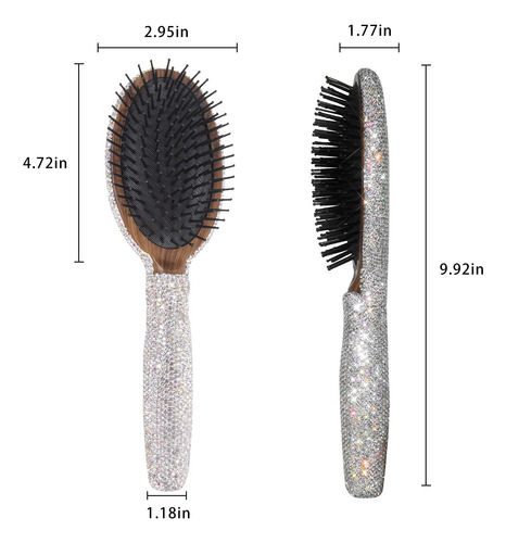 Cepillo De Pelo Con Diamantes De Imitación Para Eliminar Enr