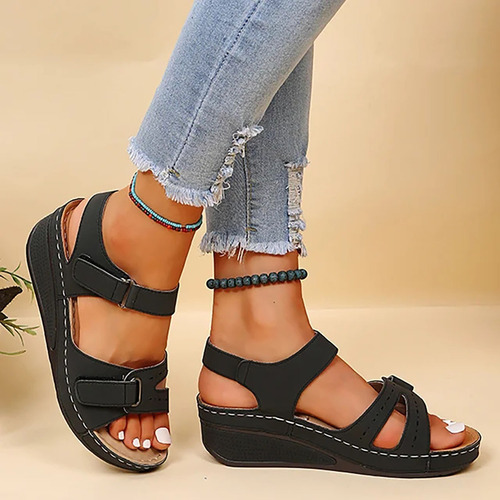 Sandalias Cómodas Y Transpirables Con Velcro Para Mujer