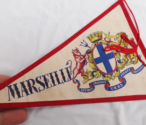 Banderin Marsella Escudo Marseille Antiguo Original