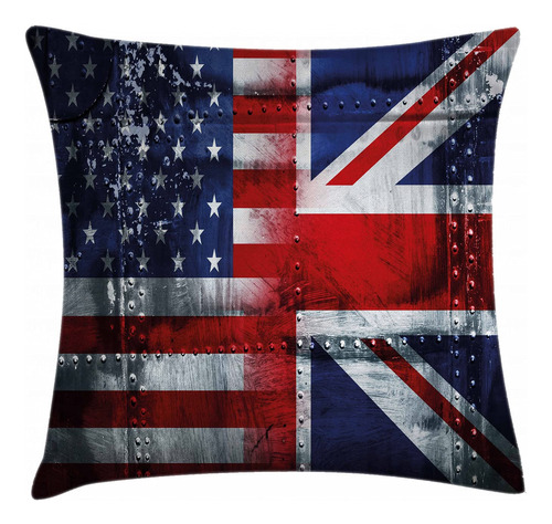 Ambesonne Union Jack - Funda De Cojín, Diseño De Grunge, .