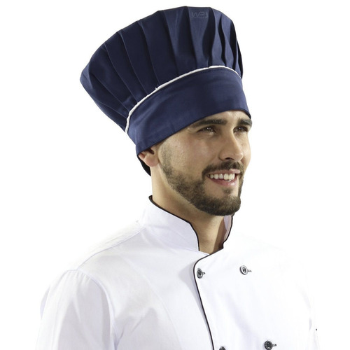 Touca Chapéu De Chef Cozinheiro Gastronomia - Azul Blueberry