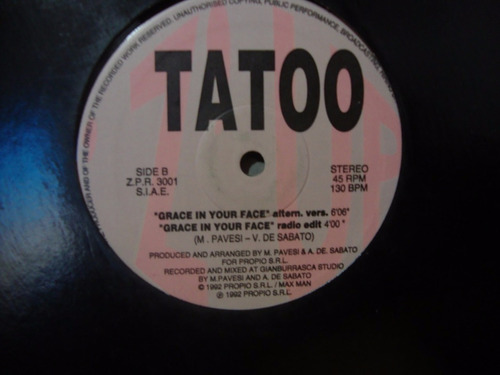 Vinilo Tatoo Grace In Your Face M Pavesi V De Sabto E1