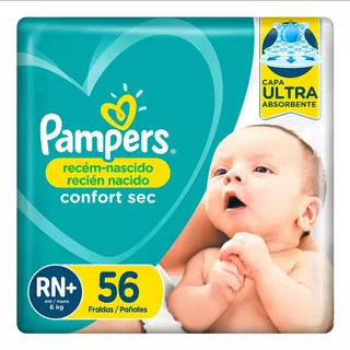 Pañales Pampers Confort Sec Max RN+ 56 u