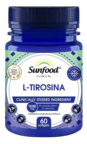 L-tirosina 1.500 Mg 60 Softgels Sunfood