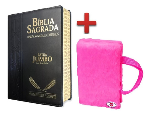 Biblia Letra Jumbo Com Harpa + Bíblia Infantil Bolsinha