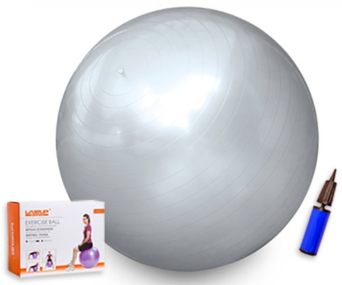 Bola Suíça Ginastica Pilates Yoga 85cm Prata/cinza Liveup.