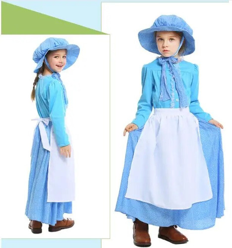 Disfraz De Doncella Victoriana Para Niñas, Elegante Vestido