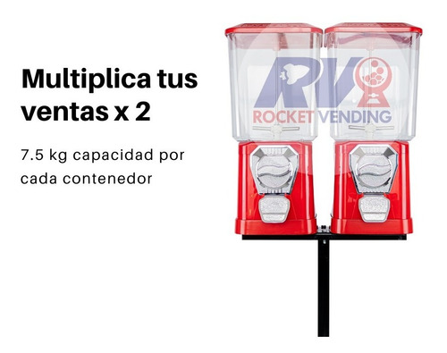 Chiclera Doble A 2 Pesos +base + Frutita + Chicles Vending Modulo