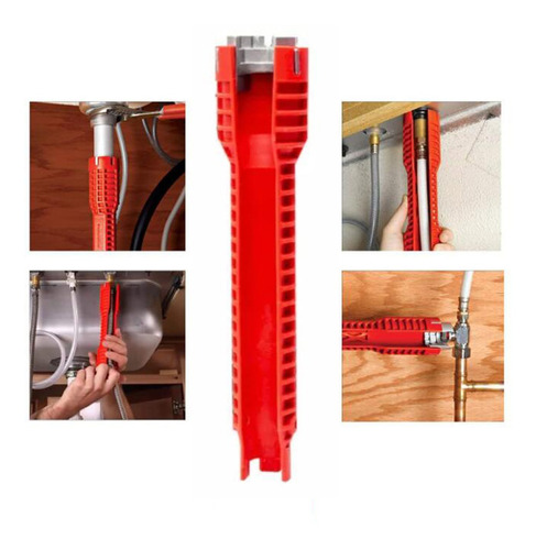 Fregadero Instalador Multiherramienta, Llave De Grifo (rojo)