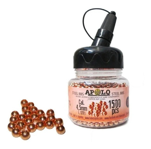 Imagen 1 de 4 de Balines Apolo Acero Cobreados Bbs 4.5 1500 U Co2 El Jabali