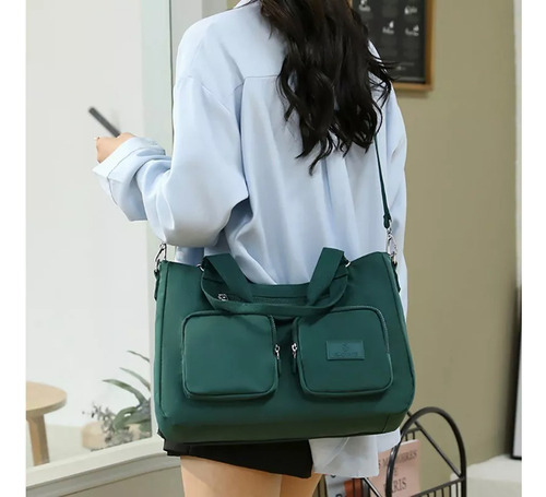 Bolso Multifuncional Impermeable Antirrobo Para Mujer Verde Oscuro Lisa N/a Verde Oscuro