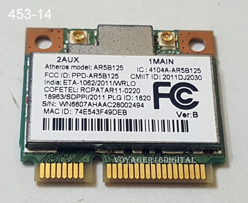 Placa Wifi Para Gatewayzx4250-ccai11lp0450t8