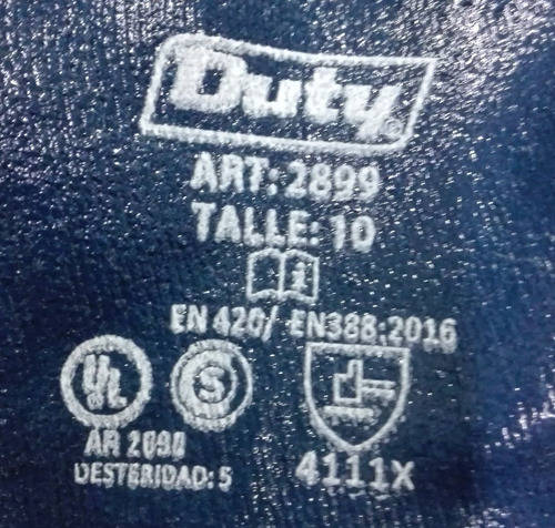 Imagen 2 de 7 de Guante Nitrilo Pesado Duty Puño De Seguridad Azul Iram