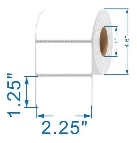 Imagen 3 de 3 de Rollo Etiquetas Zebra 2.25 X 1.25 (5.7 X 3.2 Cm) 2100 Unid