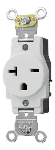 Leviton 5461-w Enchufe Angosto De Un Solo Receptculo, 20-amp