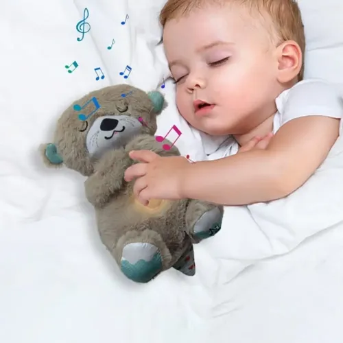 Peluche Que Respira – Burro Dormido Con Movimiento De Respiración, Música Suave Y Luz, Para Bebés Desde Recién Nacidos, Regalo De Baby Shower