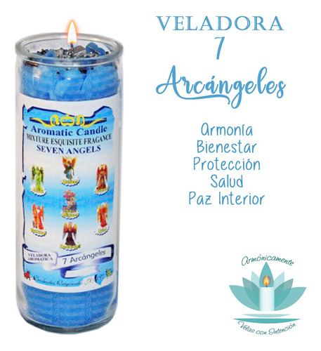Veladora 7 Arcángeles - Bienestar, Aromática Tradicional