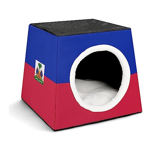 Flag Of Haiti Dog House Cat Tent Durable Waterproof For Pet