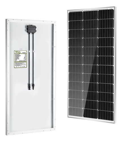 Hqst - Panel Solar Monocristalino De 100 Vatios Y 12 V Con C