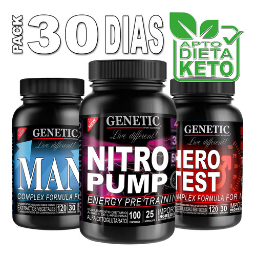 Súper Eleva Testo Hormonal Man Nitro Pump Hero Test Genetic